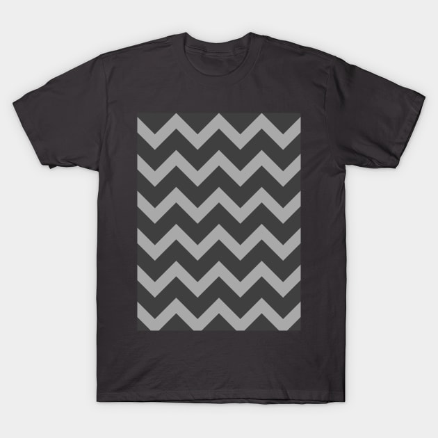 Simple light dark gray chevron pattern lines retro T-Shirt by PLdesign